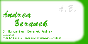 andrea beranek business card